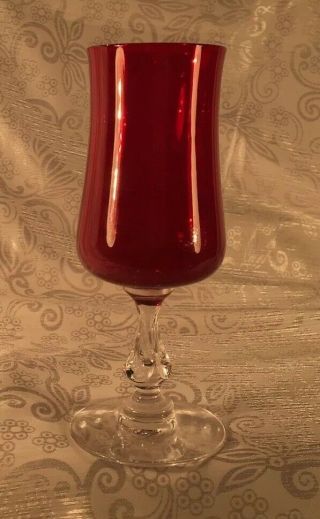 Vintage Fostoria Distinction Ruby Red Wine Glass 6 1/4 " 146136