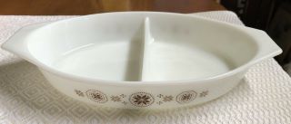 Vintage Pyrex Town & Country 1 1/2 Quart Divided Casserole Dish