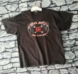 Vintage Y2k Black Bon Jovi Have A Day Tour Rock Band Tee Tshirt Xl