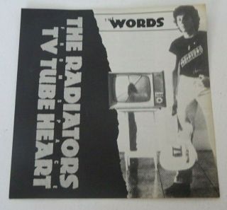 The Radiators From Space Tv Tube Heart Lp The Words 1977 4 - Page Lyrics Chiswick