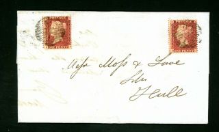 London To Hull 1858 1d Red Cover 
