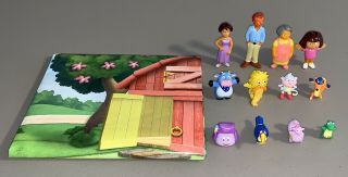 Dora The Explorer My Busy Books Map & 12 Mini Figures Pvc Cake Toppers Tico