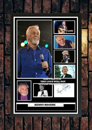 (364) Kenny Rogers Signed A4 Photo//framed (reprint) Great Gift @@@@@@@@@@@@@@@