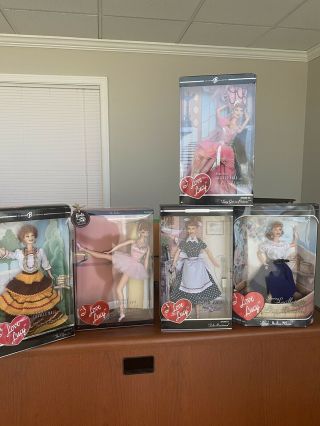 Five Different I Love Lucy Barbie Dolls
