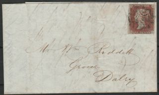 1841 Sg7 1d Red Brown - Black Plate 9 Scottish Cover Glasgow To Dalry (ql)