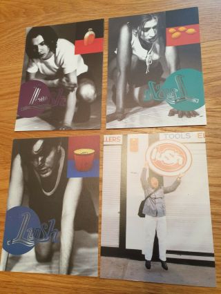 Rare Vintage Lush Desire Lines Set Of 4 Promo Postcards 4ad Records 1994 1996