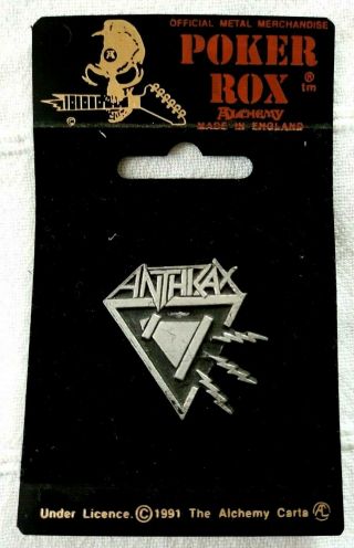 Anthrax Pewter Poker Metal Pin Badge By Alchemy -