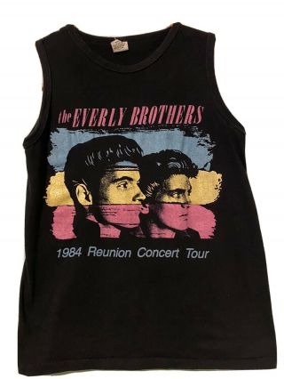 Vintage Everly Brothers 1984 Reunion Concert Tour T - Shirt Tee Band Wake Up Susie