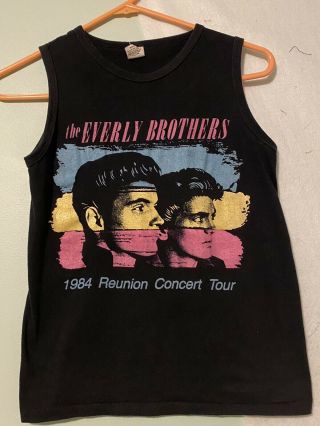 Vintage EVERLY BROTHERS 1984 Reunion Concert Tour T - Shirt Tee Band Wake Up Susie 2