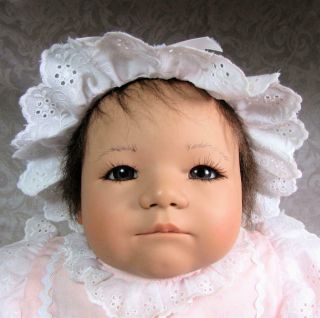Annette Himstedt Taki Doll 22 " Asian Baby W & Box 1990 Barefoot Babies Coll