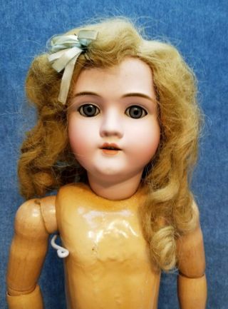 Antique German Bisque Head Large Doll Walkure Fully Jointed Body K&h Beauty