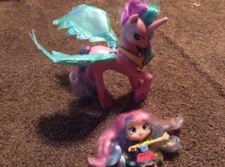 Hasbro My Little Pony Purple Unicorn Pegasus Figure 9 " Wings Flap Talks 2010 Mlp