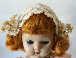 Vintage 1950s Ginny Doll Or Madame Alexander Wendy Woven Bandeau Hat W/ Flowers