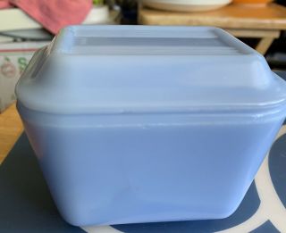 Pyrex Delphite Blue Refrigerator Dish And Lid