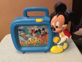 Vintage Mickey Mouse Musical Wind Up Scroll Tv Baby Toy M I C K E Y Mouse Song
