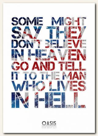 Oasis - Some Might Say - Song Lyric Poster Typography Art Print - 4 Sizes