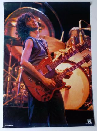 Vintage Jimmy Page Led Zeppelin Poster Ro Holland 052 85cm X 60cm Gibson Twin