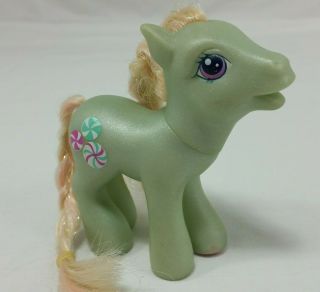 Hasbro My Little Pony Minty Green 2002 Glitter Hair G3 Mlp Peppermint Candy