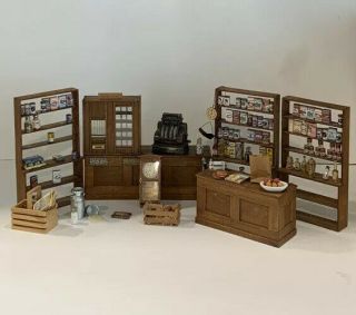 Vintage Dollhouse Miniature 1:12 Artist Made Post Office/general Store &display