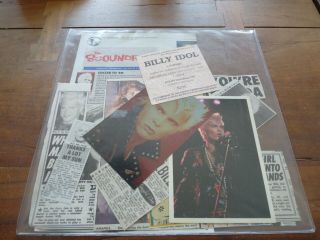 Billy Idol Memorabilia Pictures/ Clippings / Articles / Ticket