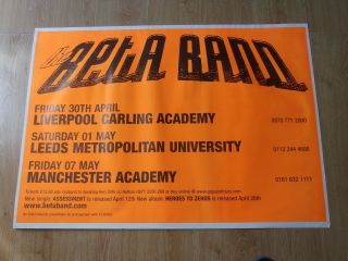 The Beta Band Tour Poster From Manchester University 2004