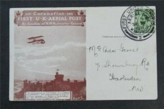 Nystamps Great Britain Stamp 1911 First Flight Cover Rare