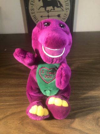Authentic Vintage Barney Tm Plush Sings “i Love You” Purple Dinosaur 9 "