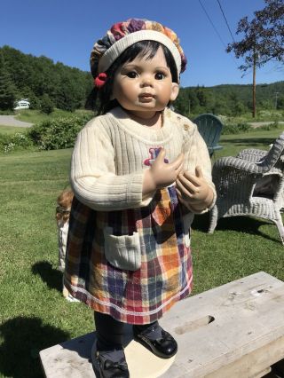 Stunning Asian / Inuit ? Porcelain Doll,  Terrible Two’s Rupert Bp,  28 Inches