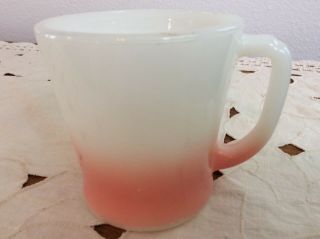 Vintage Fire King Pink & White Coffee Cup Mug D Handle Rare No Chips Or Cracks