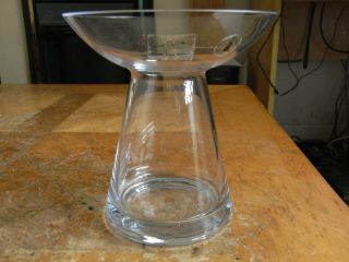 Vintage Anne Nilsson Ikea Clear Glass Hourglass Post Modern Vase 15cm Tall
