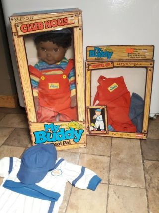 Vintage Hasbro/playskool 1985 African American My Buddy Doll With Box
