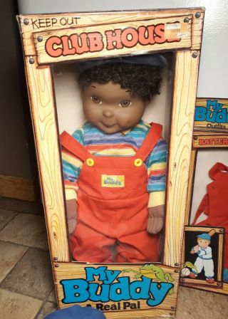 Vintage Hasbro/Playskool 1985 African American My Buddy Doll With Box 2