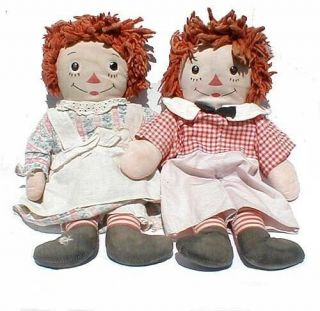 Vintage Raggedy Ann & Andy Two Faces Dolls
