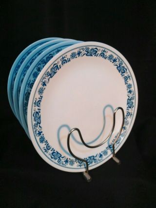 Set Of 4 Corelle Old Town Blue 10 1/4 " Dinner Plates