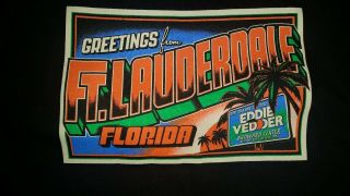 Eddie Vedder - Ft.  Lauderdale Fl T - Shirt Size Xl - 11/30 - 12/1/12 Pearl Jam