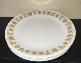 Set Of 8 Vintage Corelle Corning " Butterfly Gold " Dinner Plates Retro