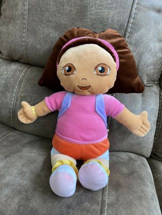 Dora The Explorer 18 " Plush Pillow Doll Nickelodeon Jr Girl Toy Backpack Stuffed