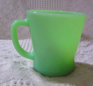 Vintage Fire King Usa Coffee Cup Mug Jadeite Green D Handle