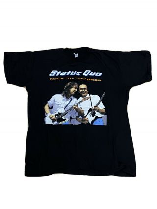 Status Quo Rare Vintage 1991 Tour T - Shirt Rock ‘til You Drop Mens Large