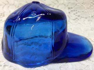 Blue Vaseline Glass Hat Baseball Sport Cap Uranium Cobalt Little League Softball