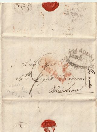 1799 Blandford St Unpaid Penny Post Red Penny Post Not Paid Lt Col Lee Dragoons