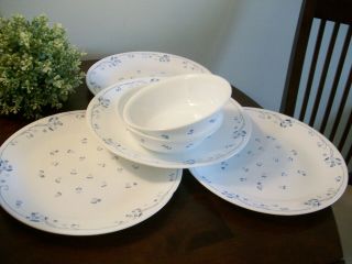 6 Corelle Provincial Blue (4) 10 1/4 " Dinner Plates Dishes (2) Soup Cereal Bowls