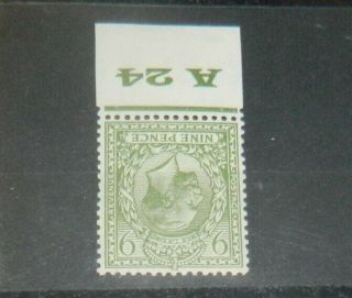 Gb George V 1924 Block Watermark 9d Inverted Wmk,  Control A24
