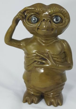 E.  T " The Extra Terrestrial " 1983 Vintage Hand Painted Ceramic Statue Figure 9.  5 "