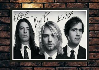 (219) Nirvana Kurt Cobain Signed A4 Photo//framed (reprint) Great Gift @@@@@@@@