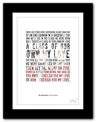 ❤ The Libertines Time For Heroes ❤ Song Lyrics Typography Poster Art Print 117