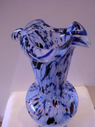 Vintage Murano End Of Day Splash Art Glass Vase 12 3/4 " (32 1/2 Cms) Vgc