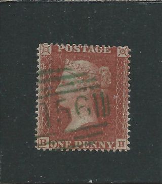 Gb - Qv 1854 - 57 1d Red - Brown Die 2 Fu With Cancel In Green Sg 21 Cat £350