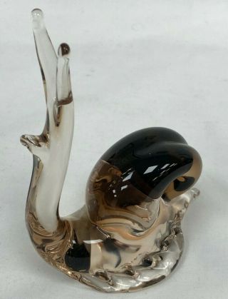 Murano Italy Brown Tonal Decorative Modern Art Glass Snail Ornament 818