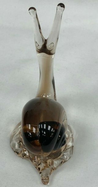 Murano Italy Brown Tonal Decorative Modern Art Glass Snail Ornament 818 3
